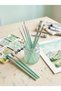 6Pcs Artist Paint Brush Set Watercolor Acrylic Gouache Synthetic Bristle Green - 5