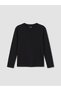 Black Crew Neck Basic Girl's T-Shirt - 2