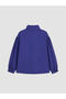 Blue Stand Collar Oversize Women's Trench Coat - 3