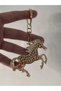 Gold Color Silver Stone Stylish Horse Keychain / Car Ornament / Bag Charm - 3