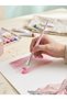 6Pcs Artist Paint Brush Set Watercolor Acrylic Gouache Synthetic Bristle Pink - 6