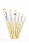6-Piece Artist Brush Set Watercolor Acrylic Gouache Synthetic Bristle Yellow - 3