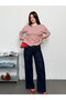 Modal Fabric Women's Striped Long Sleeve Blouse with Slit Detail - 5