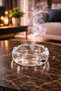 Crystal Curved Flat Glass Ashtray |   Premium Heavy Glass |   Stylish & Modern Desktop Ashtray 10 cm - 3