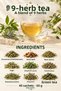9-Pack of Mixed Herbal Tea with Mate, Rosemary, and Green Tea - 40 Filtered Tea Bags - 2