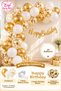 Gold White Transparent Balloon Chain Set Happy Birthday Birthday Concept Birthday Celebration Party Set Balloon Decoration Party Supplies
