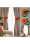 Handmade Chenille Sunflower Background Curtain Holder – Decorative Flower Figured Curtain Clip - 2