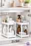 2 Pieces 2-Tier Bathroom Organizer White, Under-Cabinet Organizer, Makeup Cosmetic Organizer