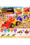 22 cm Movable Toy Construction Machine with Front Ladle and Rear Backhoe Uçr-106 - 3