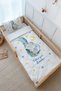 Single Duvet Cover and Fitted Sheet Set - for Baby Series - Blue Elephant Sleeping in the Trunk
