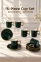 6-Person Gold Detailed Porcelain Coffee Set