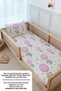 Single Duvet Cover and Fitted Sheet Set - for Baby Series - Pink Big Balloon Elephant - 4