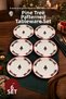 Set of 6 Pine Tree Patterned Round Serving Plates 25 cm Dessert Presentation Serving Plate for 6 People