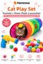 Cat Play Set Rainbow Tunnel (117cm) and Pompom Ball Throwing Toy 30 Colorful Balls - 2