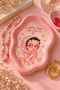 Pink Decorative Jewelry Plate, Manifesto Jewelry Plate, Ring Organizer 17 cm