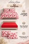 Double Size Heart Pattern Duvet Cover Set Solid Color with Flat Sheet 2Pcs Pillowcases Soft Texture Breathable Bedding Set - 2