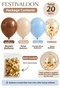 20-Piece Brown Sea Sand Pastel Blue Transparent Gold Confetti Balloon Set Birthday Party and Stylish Organization Decoration - 3