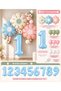 Party 3 Years Old Pastel Daisy Themed Birthday Balloon Set – Blue, Pink and Green, with 1-9 Number Foil Balloon Options - 2