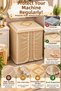 Cappuccino Washing Machine Cover with Ruffles and Lace, Decorative Dust Protector, Front Opening Luxury Case Model - 3