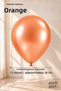 10 Pcs Orange Metallic Balloon 11 Inch 28cm Latex Birthday Wedding Party Decoration - 2