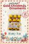 Gold Christmas Tree Decoration Ball 3 cm 12-Pack - 3