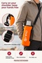 Ntk Shoulder Strap Padded Shock Absorbing Neoprene Fabric 1.5Lt Thermos Cover Orange - 5