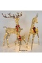 Christmas Ornament Deer Metal Lighted Red Bow with Brown Antlers Set of 3 Gold - 5