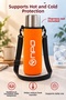 Ntk Shoulder Strap Padded Shock Absorbing Neoprene Fabric 1.5Lt Thermos Cover Orange - 7