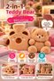Set of 2 Teddy Bear Plush Hot Water Bag and 26 cm Plush Toy Brown Double Set with Soft Cover - 5