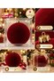 Luxury Velvet-Looking Burgundy Flocked Christmas Tree Ornament Ball 20 cm Large Size Decorative Christmas Ornament Christmas Tree Ornament - 4