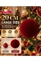 Luxury Velvet-Looking Burgundy Flocked Christmas Tree Ornament Ball 20 cm Large Size Decorative Christmas Ornament Christmas Tree Ornament - 5
