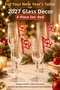 New Year's Cup and Goblet Ornament Set of 4 Red Happy New Year Table Decoration