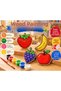 Wooden Painting Set Fruits 10 Pieces Mdf Figures Acrylic Paint Brush and Tape Ages 3+ - 2
