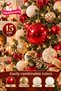 Luxury Christmas Tree Ornament 15 cm Large Decorative Ball Silver Gold Red Burgundy Color Options Christmas Tree Ornament New Year Tree Ornament - 3