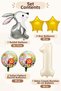 Set of 5 with 9 Year Old Silver Rabbit Foil Balloons and Number Balloon Safari Theme Balloon Set Set41 - 2