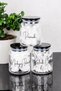 3-Piece Premium Cotton Jar Set with Black Mica Lid Glass Cotton Set Jar Makeup Cotton Swab Labelled Jar Set - 2