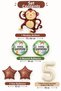 1 Year Old Monkey Foil Balloon Safari Theme Birthday Balloon Set Set43 - 2