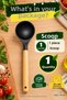 Black Silicone Ladle with Wooden Handle 31 cm 1 Piece Soup and Juice Serving Ladle with Hanger Kitchen Utensil - 6
