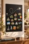 Turhan 50X70 cm Black Airplane Route Design Metal Magnet Clipboard (with Magnet Gift), Note and Photo Clipboard - 3