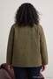 Green Flock Printed Double Breasted Collar Gabardine Plus Size Jacket Tbbaw27Ag00050 - 2