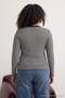 Siyah-Beyaz Çizgili Yakası Düğmeli Fitted/Vücuda Oturan Esnek Fittilli Örme Bluz TBBAW27AF00095 - 2