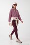 Plum Striped Zippered Regular Fit Hooded Crop Knitted Sweatshirt Twoaw27Sw00119 - 3