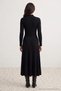 Black Pleated Maxi Length High Neck Knitwear Hijab Dress Tctaw27Eb00044