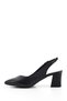 Navy Blue Antique Gön Genuine Leather Pointed Toe Thick Heeled Women's Summer Shoes 24118 - 6