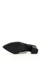 Women's Black Thick Heeled Open Back Genuine Leather Shoes - 7