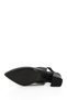 Navy Blue Antique Gön Genuine Leather Pointed Toe Thick Heeled Women's Summer Shoes 24118 - 7