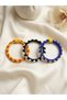 Handmade Prison Craft Yellow Red Beaded Knitted Bracelet - Bohemian Design Women's Accessory Inner Diameter: 5 cm - 6