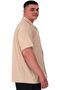Mode XL Large Size Men's Shirt Apas Collar Stripe Pattern Jacquard U24382 Beige - 2