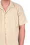 Mode XL Large Size Men's Shirt Apas Collar Stripe Pattern Jacquard U24382 Beige - 5