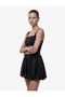 Slim Fit Wide Collar Sleeveless Satin Mini Balloon Dress - 2